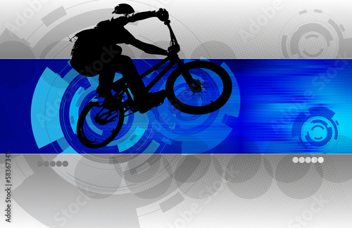 Fotoboard na płycie Ilustracja rowerzysty BMX