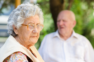 Portrait of the elderly woman