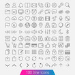 © azaze11o - 100 line icon set. Trendy thin and simple icons for Web and Mobi