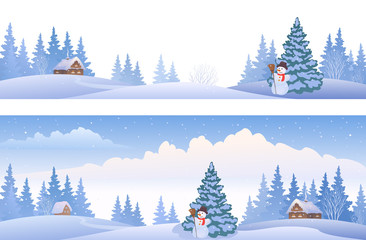 Wall Mural - Winter day banners