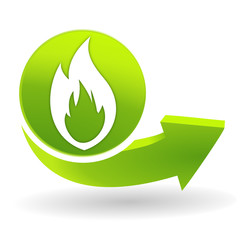 Fototapete - feu sur symbole vert