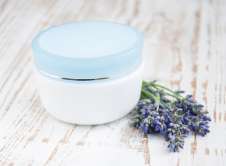 Sticker - container with cream  and lavender