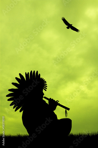 Fotoboard na płycie Native american indian