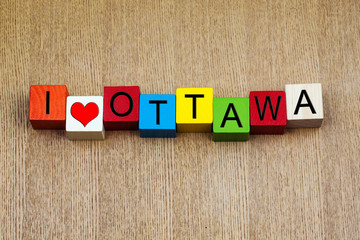 Wall Mural - I Love Ottawa, Canada - sign series for travel and cities