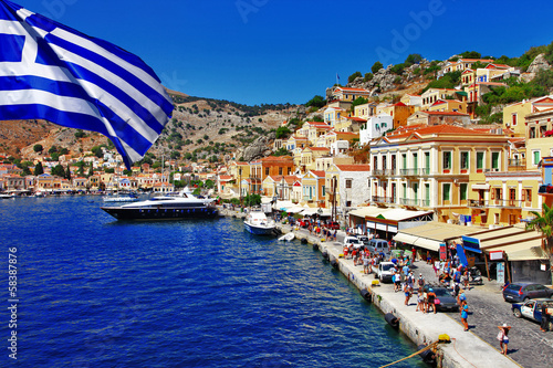 Naklejka samoprzylepna Kolorowa seria grecja - wyspa symi