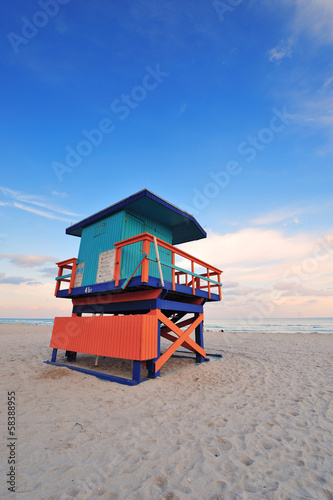Plakat na papierze fotorealistycznym Miami South Beach Sunset