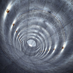 Naklejka architektura 3d tunel przemysłowy tło