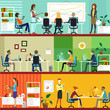 Office people working together in the company