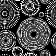 Abstract Seamless Pattern In Black And White With Circle Shapes