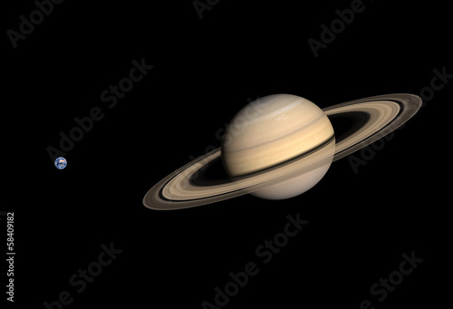 Tapeta ścienna Planety ziemia i saturn
