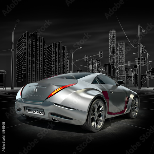 Fototapeta do kuchni Silver sports car