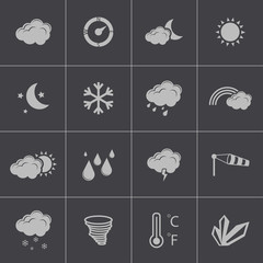 Wall Mural - vector black weather icons set