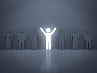 Poster - Stand out from the crowd and different concept Light man