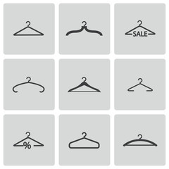 Wall Mural - Vector black hanger icons set