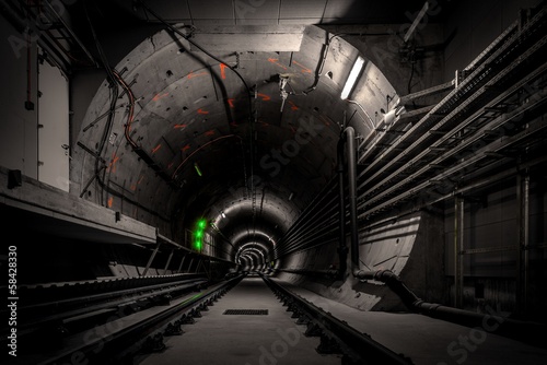 Board z aluminiowym obramowaniem Podziemny tunel do metra