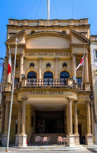 The Astra Theatre Facade In Victoria, Gozo, Malta