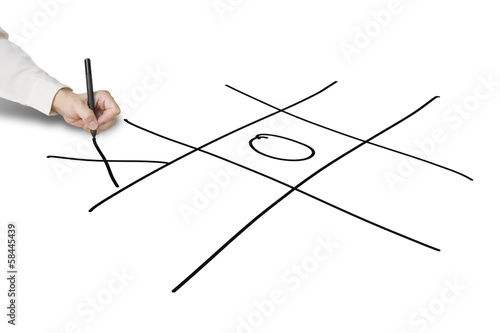 Man Hold Pen Drawing Tic Tac Toe Game On White Buy This Stock Photo And Explore Similar Images At Adobe Stock Adobe Stock