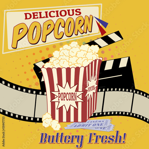 Board z aluminiowym obramowaniem Plakat popcorn