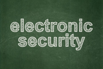 Protection concept: Electronic Security on chalkboard background