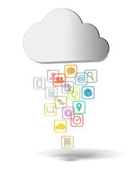 Wall Mural - Cloud computing with icons