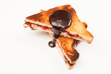 Wall Mural - sandwiches with jam and chocolate