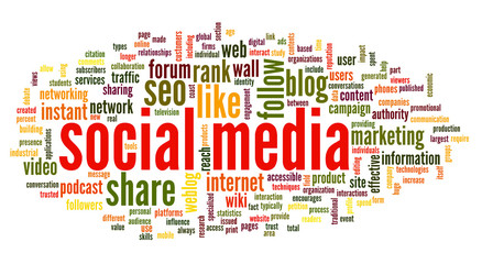 Canvas Print - Social media conept in word tag cloud