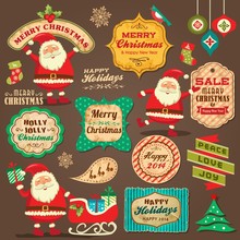 Collection Of Christmas Ornaments And Decorative Elements