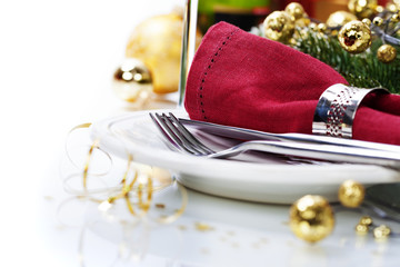 Christmas table place setting