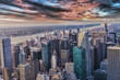 Aerial view of the skyline of manhattan