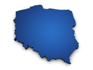 Wall Mural - Map Of Poland 3d Shape