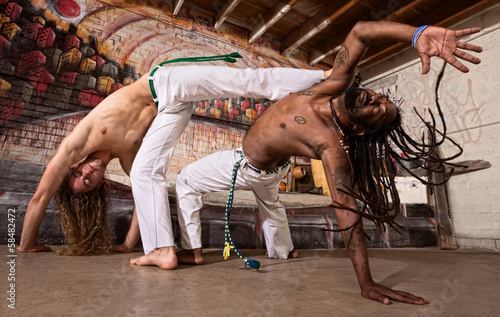 Foto-Stoff bedruckt - Capoeira Kicking (von Scott Griessel)