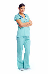 Poster - Smiling medical doctor woman.