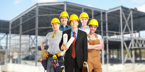 Wall Mural - Group of construction workers.