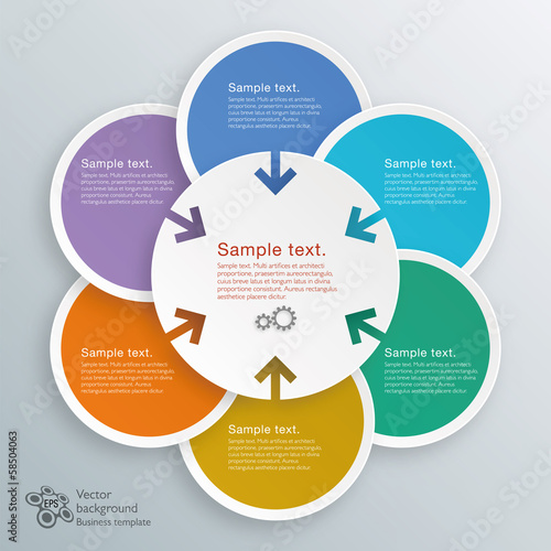 Poster Infographics Vector Background 6-Step Process