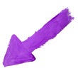 paint brush purple arrow pointer watercolor texture stroke isola