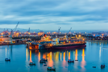 Shipping port in Thailand.