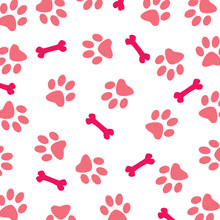 Pink Dog Paw Pattern