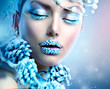 © Subbotina Anna - Winter Beauty Woman. Christmas Girl Makeup