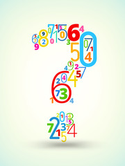 Question mark , colored vector font from numbers
