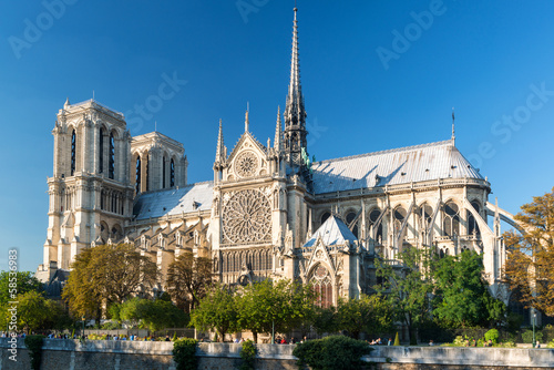 Obraz na płótnie canvas czteroczęściowy "tetraptyk" Katedra Notre Dame de Paris