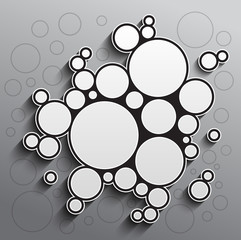 Poster - Abstract background with black and white circles