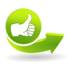 Poster - satisfaction client sur symbole vert