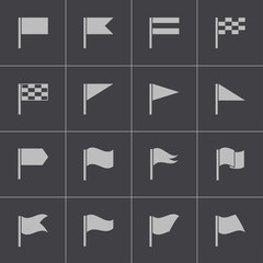 Sticker - Vector black flag icons set