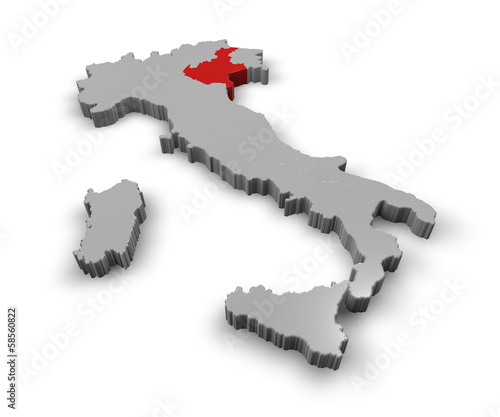 Cartina Italia 3d Regioni Veneto Stock Illustration Adobe Stock Cartina Italia Veneto