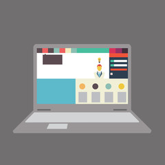 Wall Mural - vector illustration of user interface on laptop/notebook
