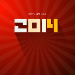 Wall Mural - Red Vector Happy New Year Background