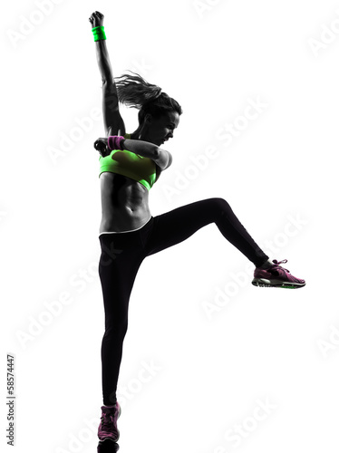 Board z aluminiowym obramowaniem Kobieta wykonując fitness sylwetka taniec zumba