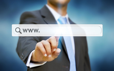 Wall Mural - businessman internet concept