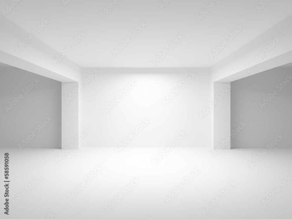 Abstract white empty interior perspective background Stock Illustration ...