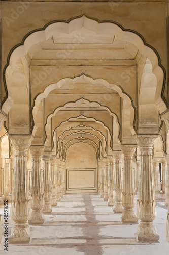 Fototapeta na wymiar Arches at Amber Fort near Jaipur